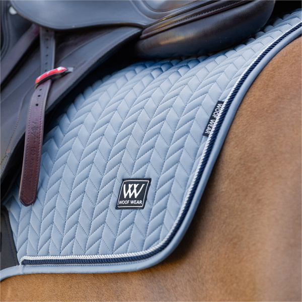 2026 Woof Wear Herringbone Close Contact Tapis De Selle WS0044-STBL - Steel Blue